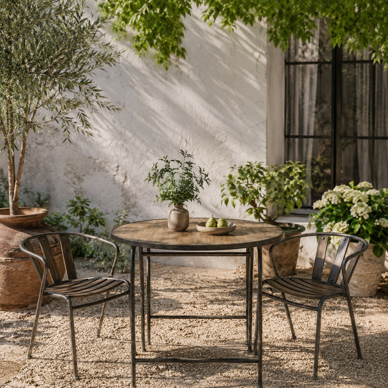 Bistro Set Factory Tisch ⌀ 90 + 2 Stühle