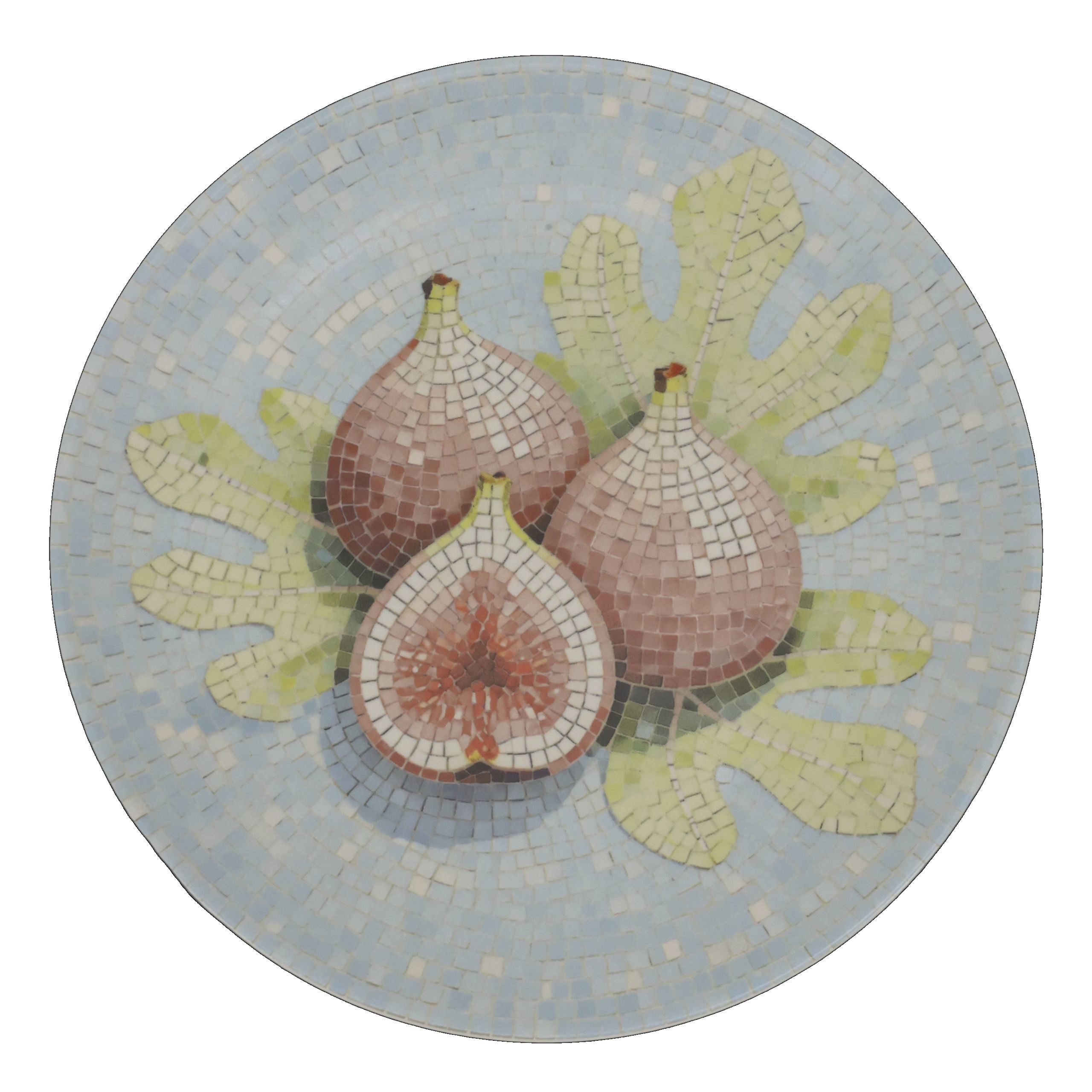 Mediterranes Mosaik Tablett Teller Steingut Chartres Feigen 2