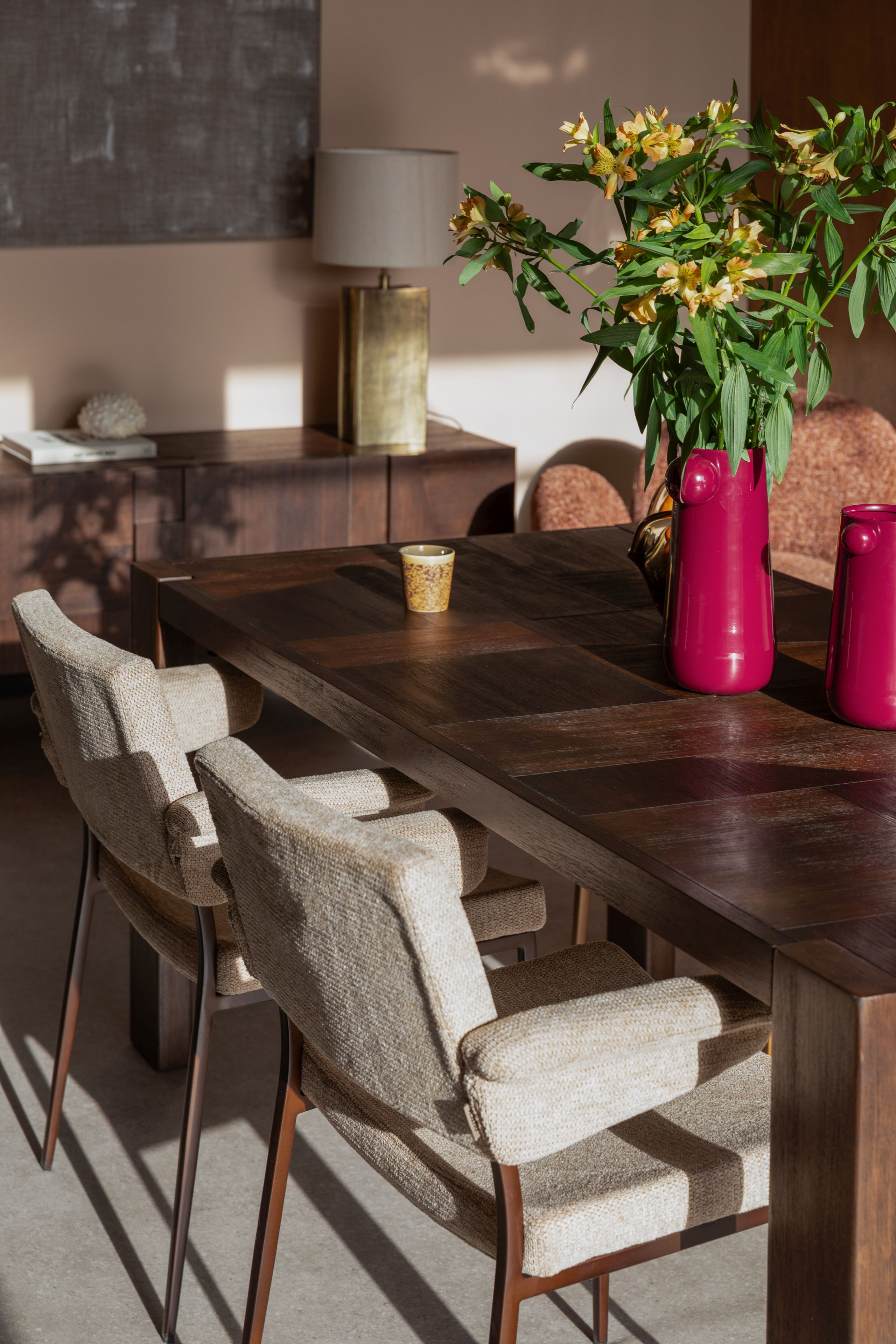 Retro Esstisch Massivholztisch Bruneau Akazie Braun