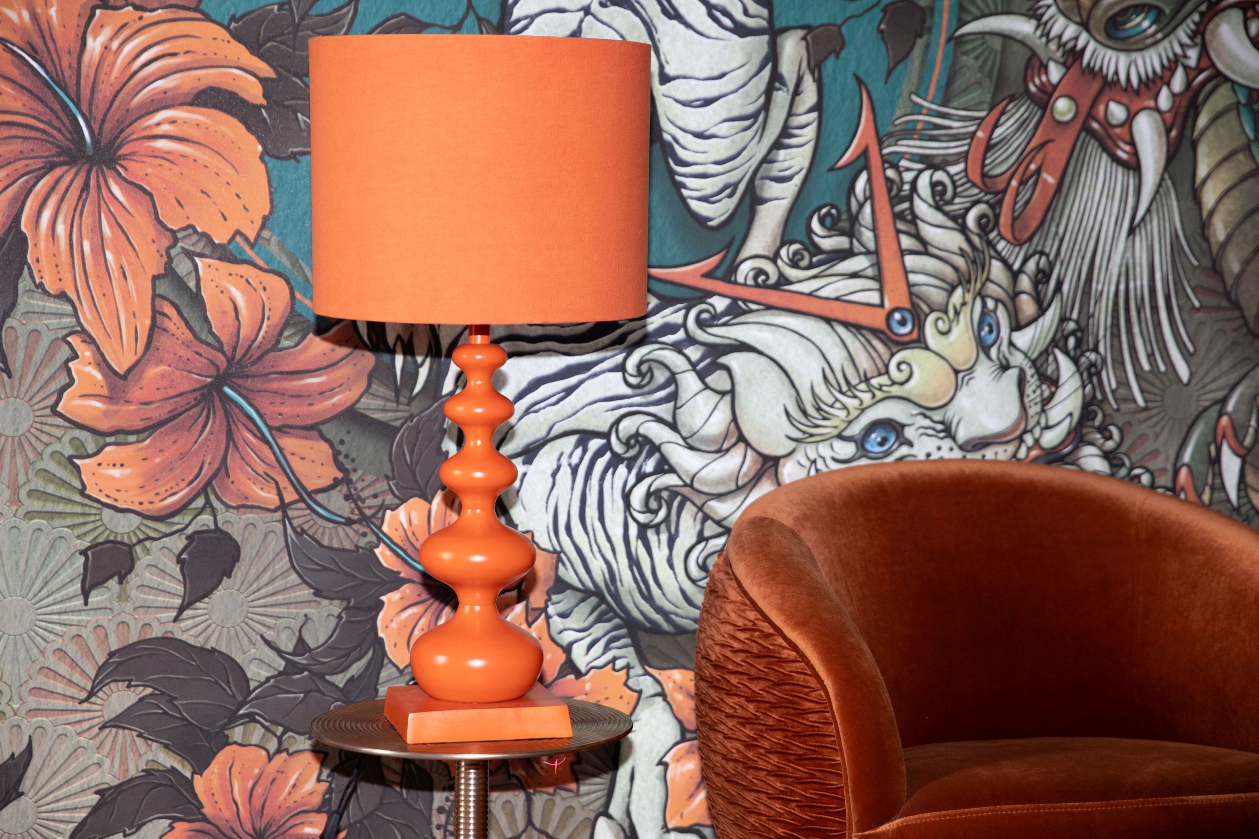 Retro Tischlampe oder Stehlampe When Orange Is King