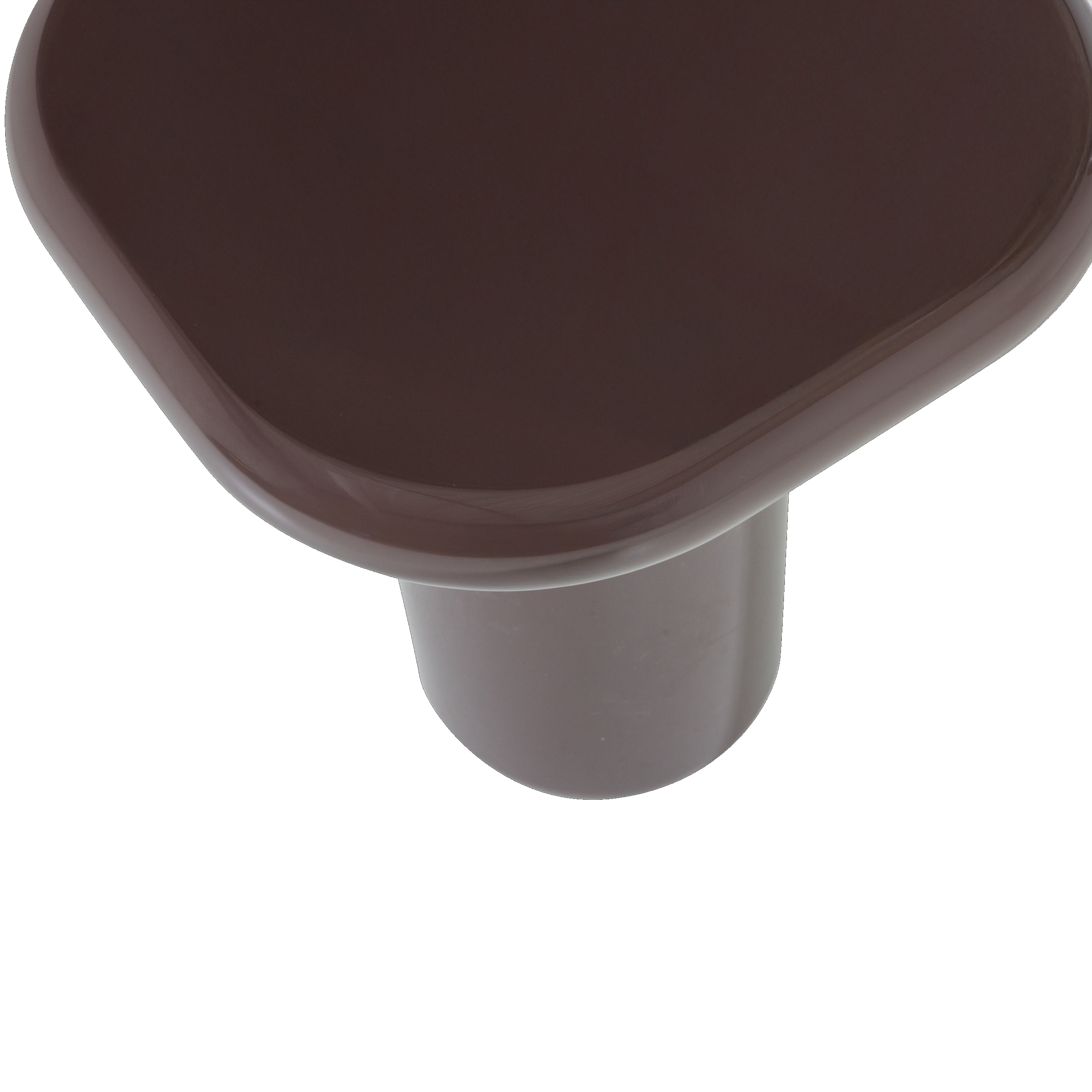 Retro Beistelltisch Zava Hochglanz-Finish Dunkelbraun