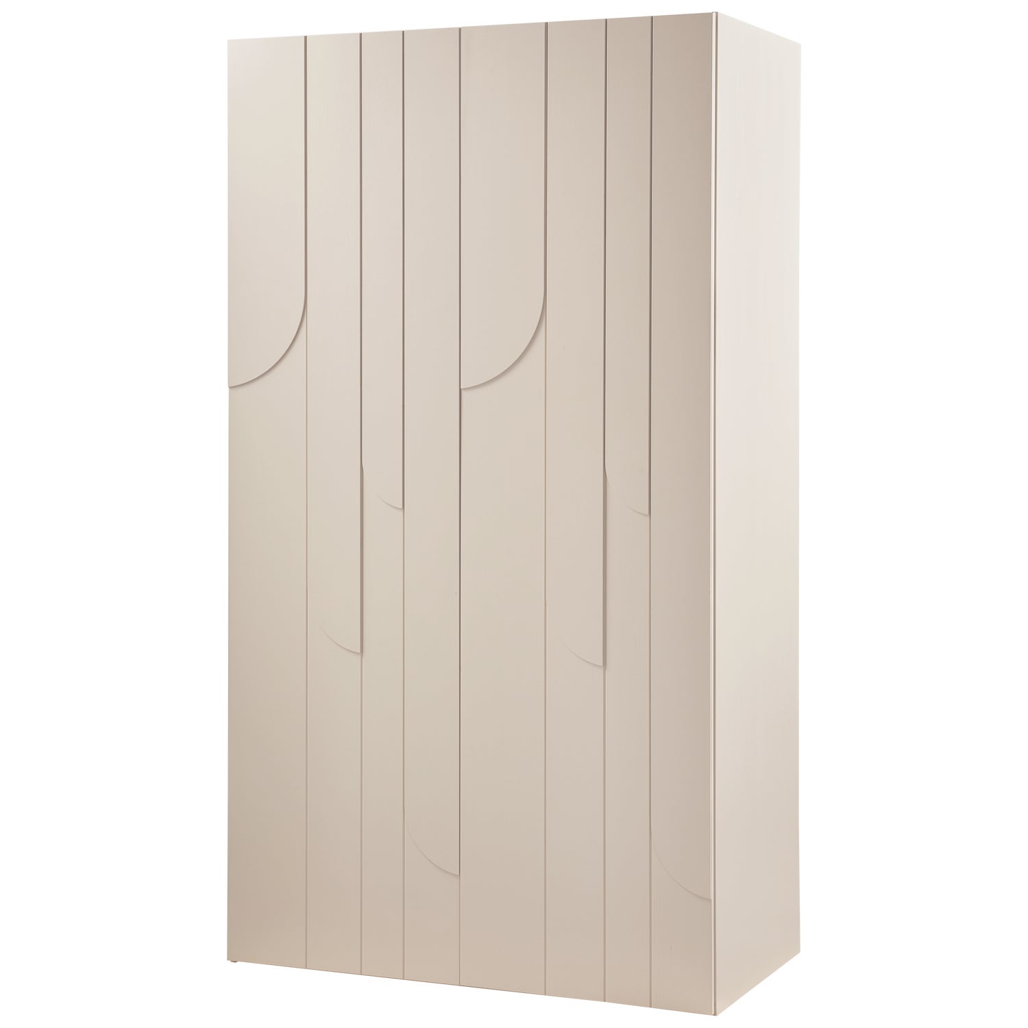 Retro Kleiderschrank Schlafzimmerschrank Rain in Beige mit fünf Böden Retro Kleiderschrank Schlafzimmerschrank Rain in Beige mit fünf Böden