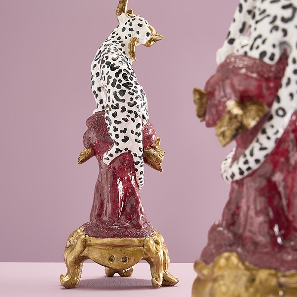 Vintage Kerzenständer Leopard 2er-Set