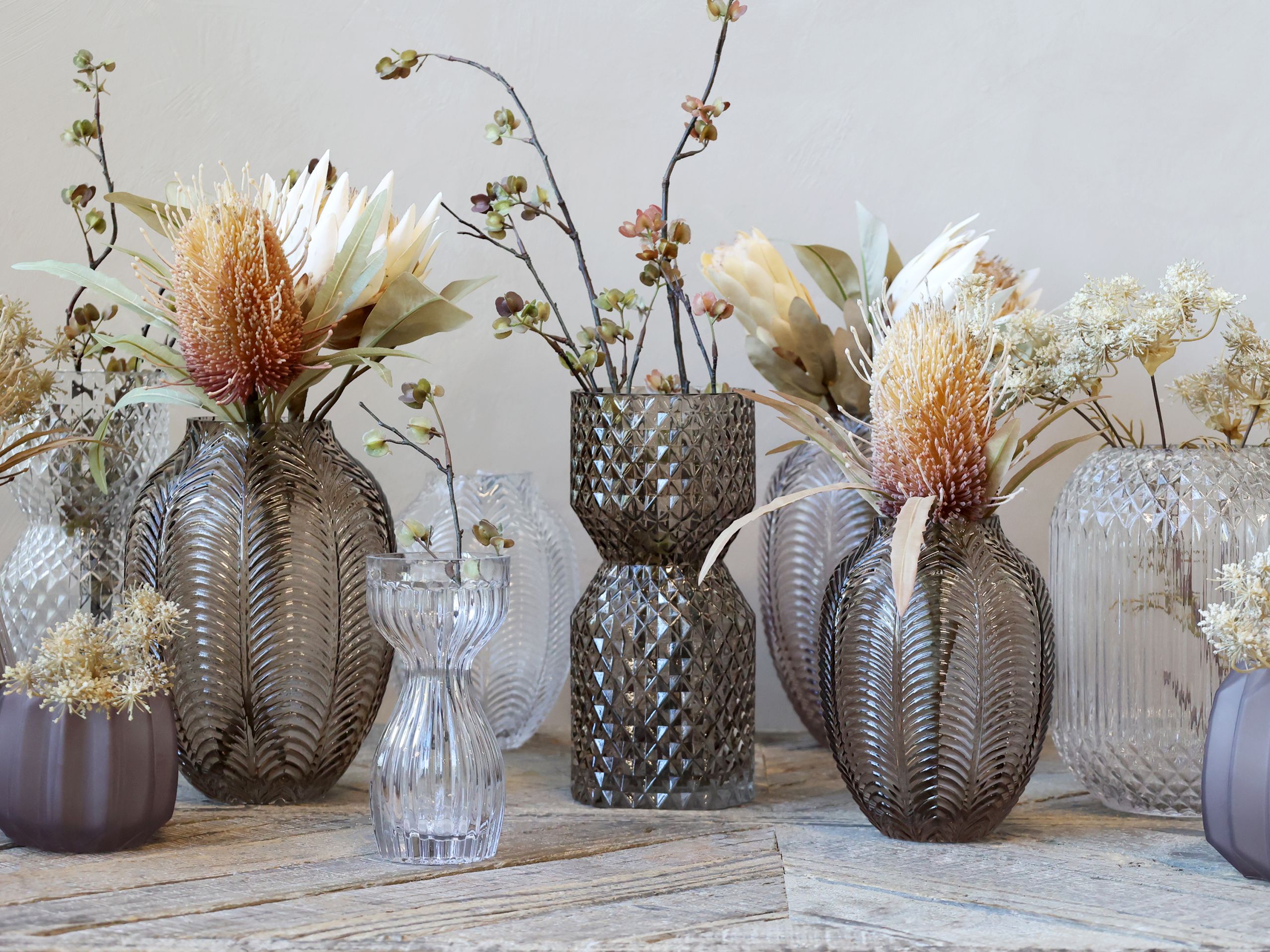 Deko Vase d'art Glas mit Diamantschliff 