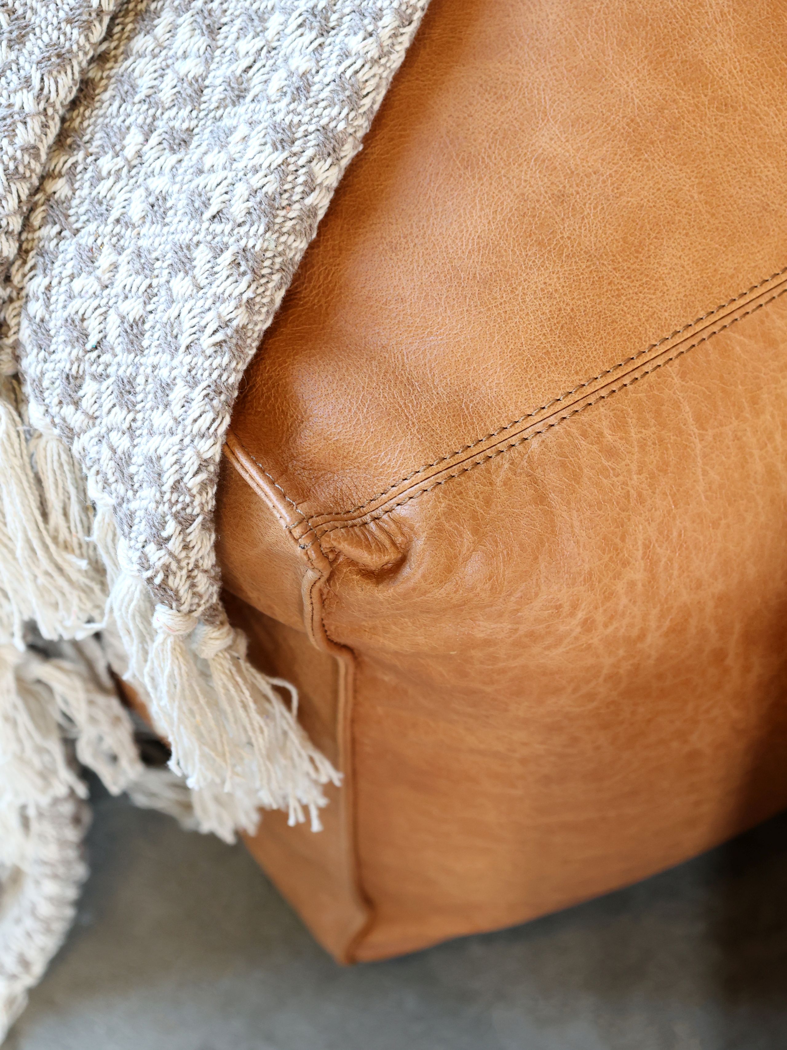 Retro Lounger Sitzsack Sessel Alexandre Echtleder