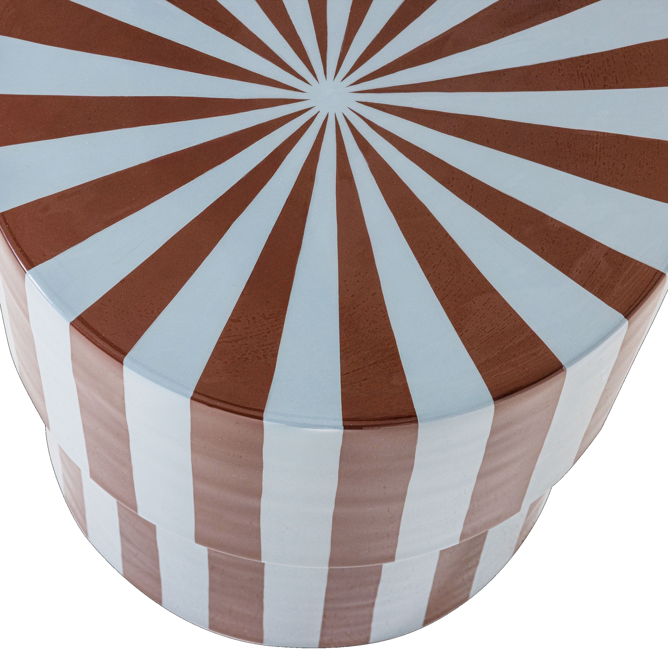 Retro Beistelltisch Stripes Metall Hochglanz Olia