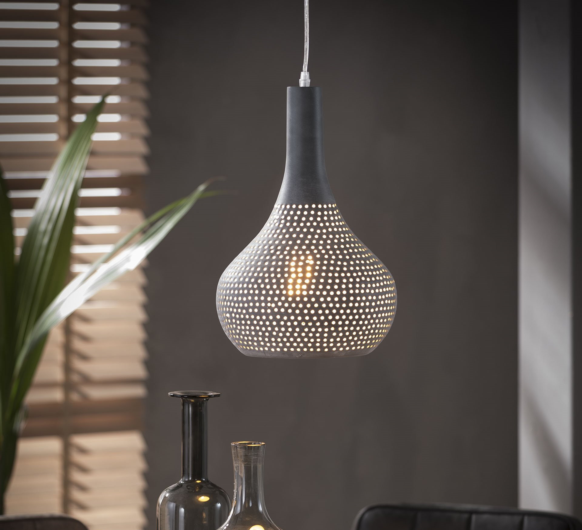 Hängelampe Industrial Kegel Betonoptik Ø 25cm