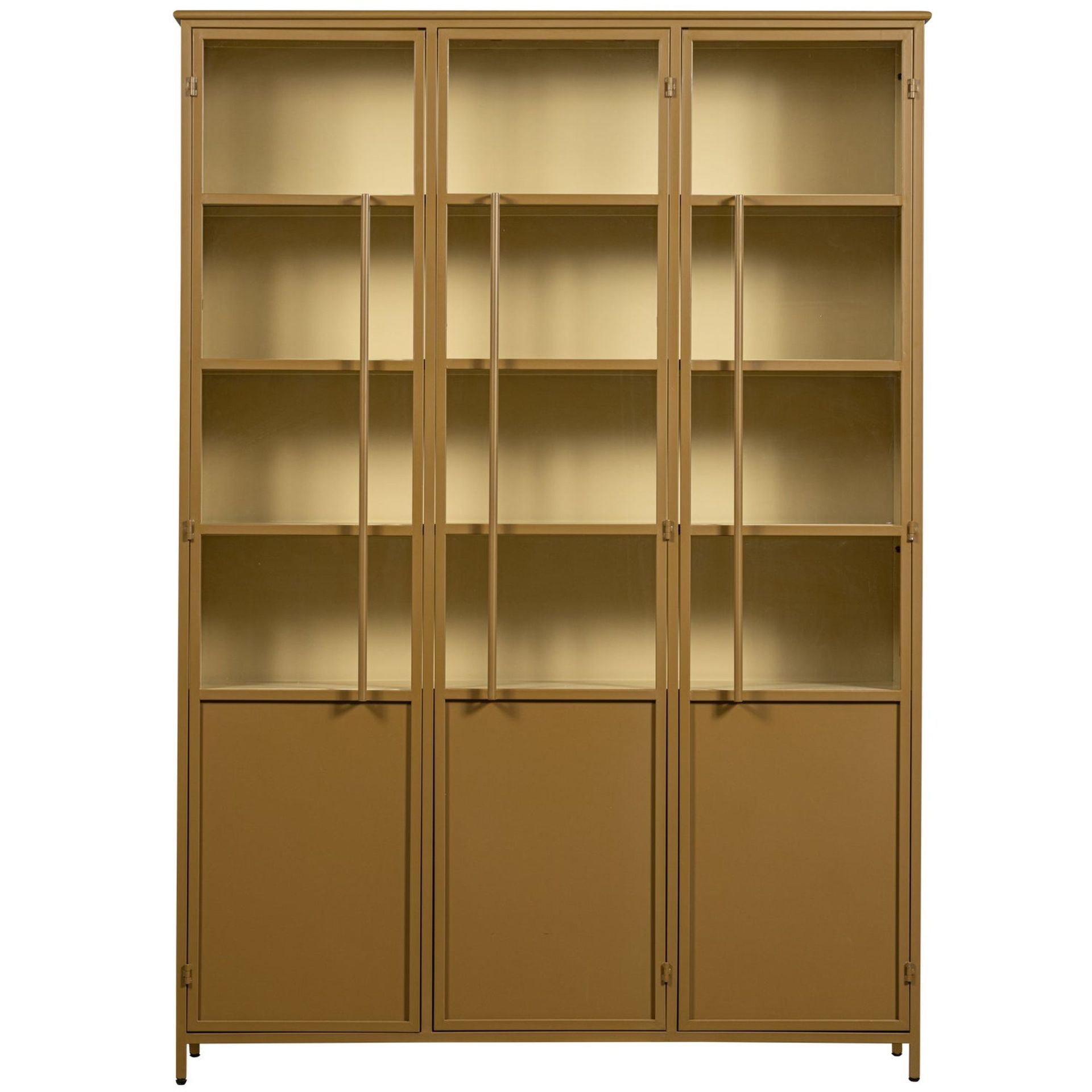 Vitrine Metallschrank Exhibit Industrial Metall / Glas Khaki