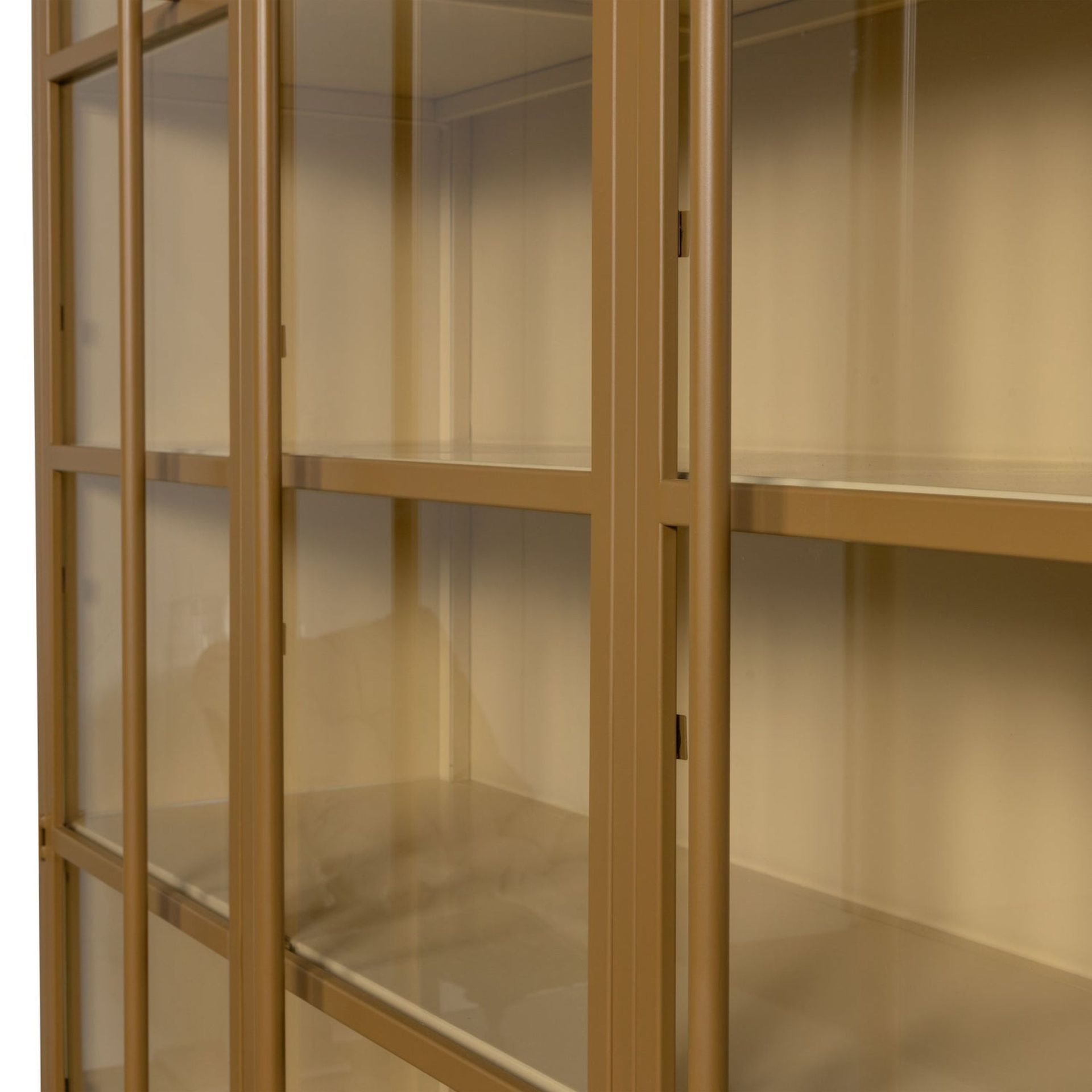 Vitrine Metallschrank Exhibit Industrial Metall / Glas Khaki