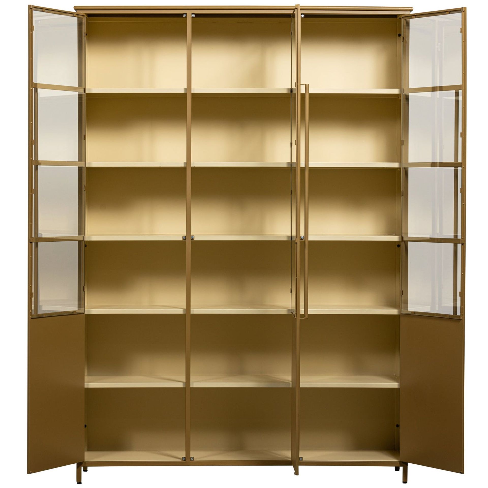 Vitrine Metallschrank Exhibit Industrial Metall / Glas Khaki